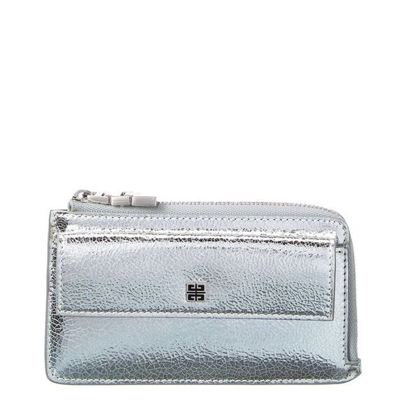 Givenchy Handbags - Givenchy 4G Leather Card Case, Silver